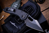 Marfione Custom/Borka Blades "Stitch" Automatic Carbon Fiber 3.75" DLC Diamondwash Polish #1