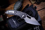 Marfione Custom/Borka Blades "Stitch" Automatic Carbon Fiber 3.75" Satin Borka Pattern #1