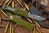 Microtech Hera OTF Automatic Knife OD Green 3" Drop Point Apocalyptic Stonewash 703-10APOD