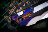 Heretic Knives Custom "Wraith" Fat Carbon Black Dunes, MOP Inlay 3.6" Mirror Polish 