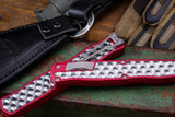 Heretic Knives "Cleric 2" OTF Red Aluminum/Textured Stainless Inlay 4.25" Stonewash Dagger H020-2ARED 