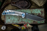 Spartan Blades Custom SHF Harsey Folder "Memento Mori" Engraved Titanium 4" MagnaCut PVD