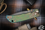Spartan Blades Harsey Folder "Stormwatch" Green Titanium Knife 4" Nichols Damascus