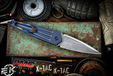 Medford Nosferatu Auto Knife Blue Titanium, Flamed HW/Clip 3.5" S45VN Tumbled Spike