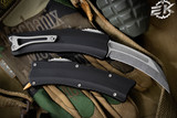 Heretic Knives "Roc" Black Aluminum OTF Automatic 4" Stonewash H060-2A 