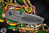 John Barker Yatagarasu Carbon Fiber/Titanium Zirc Accents 3" Tanto Damascus