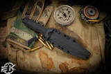 Bastinelli Knives "Grozo" Black G10 Fixed Blade 6" PVD Serrated