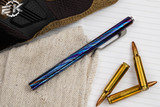 D Rocket Designs Kaze Clip Action Pen Timascus 5.3" Titanium Clip