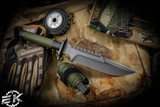 Microtech/Marfione Custom Interceptor Green Cord Wrap 7" Bowie DLC Apocalyptic