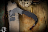  Bastinelli Knives Custom "Small Tripovan" Fixed Blade 3" Dark Stonewash 