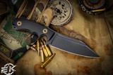 Bastinelli Knives "Assaucalypse" Compact Black Textured G10 Fixed Blade 5.75" DLC Stonewash 