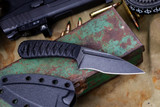 Bastinelli Knives "Sin" Black Tsuka Wrap Menuki 3.5" Dark Stonewash