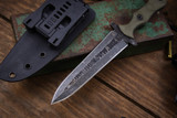 Stroup Knives Dagger Fixed Blade Knife OD Green G10 5.0" 1095 Dark Stonewash 