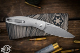 Three Rivers Manufacturing ATOM Folding Knife Titanium 3.5" Drop Point Stonewash
