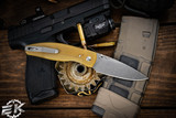 Three Rivers MFG ATOM Folding Knife ULTEM 3.5" Drop Point Stonewash