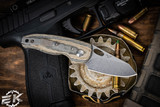 Three Rivers Manufacturing NERD Folding Knife Tan/Black Micarta 2.2" Stonewash