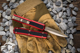 Microtech Makora OTF Automatic Knife Red (Nickel Boron Internals) 3.25" Bronze Dagger 206-13RDS