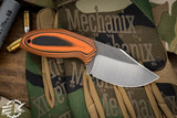 Boatright Bladeworks Custom Cirque Fixed Blade Knife Orange/Black G10 2.88" Acidwash/Satin