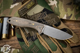 Boatright Bladeworks Custom Hunter Fixed Blade Knife Canvas Micarta 3.6" Satin Stonewash 