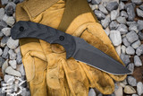Toor Knives Mullet Fixed Blade Knife Textured Black G10 4.0" Drop Point Carbon Black