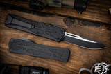 Heretic Knives "Colossus" OTF Black Aluminum 3.5" Two Tone Black Drop Point H039-10A-T