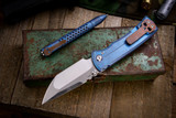 Chaves Knives Ultramar 229 Redencion Customized Titanium Blue/Bronze 3.6" Tanto M390 (Preowned)