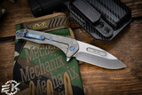 Medford Praetorian Slim Flipper Knife Tumbled Titanium 3.3" S45VN Drop Point