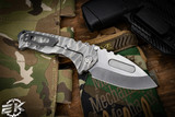 Medford Praetorian "T" Folding Knife Silver "Predator" Sculpted Titanium 3.75" MagnaCut Tumbled Drop Point