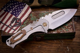  Medford Praetorian "T" Folding Knife "Deep-Cut Laurel Filigree" Titanium 3.75" MagnaCut Tumbled Drop Point