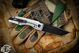 Vero Engineering Impulse Folding Knife Titanium Stonewash 3.65" M390 Tanto DLC