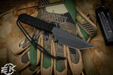Mick Strider Knives Fixed Blade Black Wrapped 3.5" Tanto Black 