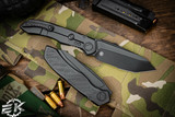 Microtech Anax Integral Folding Knife DLC Titanium/Carbon Fiber 3.75" Tanto DLC Serrated 191C-2DLCTCFITI