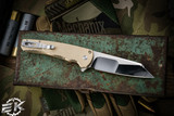 ProTech Custom Malibu Textured Bronze Flipper Knife 3.25" Mirror Polish Reverse Tanto 2023.002