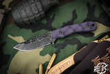 Stroup Knives GP2 Fixed Blade Knife Purple G10 3.5" Acid Wash Drop Point