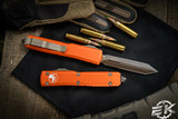 Microtech Ultratech Orange Spartan OTF Automatic Knife 3.4" Bronze Apocalyptic 223-13APOR