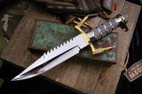 1986 Buckmaster 184 Custom Brass Hilt Bowie Polished Blade (Prewowned)