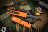 Microtech UTX-85 OTF Automatic Knife Orange 3" Dagger Serrated Black 232-3OR