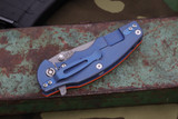 Rick Hinderer Knives Jurassic Slicer Orange G10 3.3" Magnacut Battle Blue