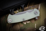 Rick Hinderer Knives Project X Flipper Knife Translucent Green G10 3.65" Working Finish