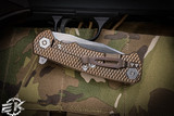 Rick Hinderer Knives Project X Flipper Knife FDE G10 3.65" Stonewash Bronze