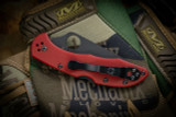Spyderco Delica 4 Red FRN Flat Ground Knife 2.9" Black C11GPRDBKE (Preowned)