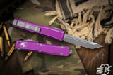 Microtech Ultratech OTF Automatic Knife Distressed Violet 3.4" Tanto Serrated 123-12DVI