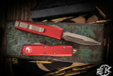 Microtech UTX-85 OTF Automatic Knife Red 3.1" Dagger Bronze 232-13RD
