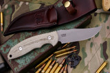 Rick Hinderer Emmett OD Micarta Fixed Blade Knife 3.83" Bowie Working Finish