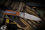 Enrique Pena Custom Mula Front Flipper Brown Micarta DarkTi Accents 3" Hand Rubbed 