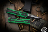 Heretic Knives "Colossus" OTF Green Aluminum 3.5" Tanto Battleworn Black H040-14A-GRN
