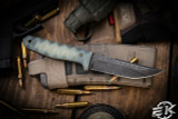 Jason Knight Forge Studio Tanto Fixed Blade Jade G10 4.25" Acid Wash
