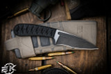 Bastinelli Knives Sin Black Tsuka Wrap, 3.25" Dark Stonewash Two Tone