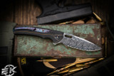 WE Knife Co. Exciton Limited Edition Black/Blue Flamed Titanium 3.7" Damasteel