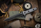 Heretic Knives Nephilim Battleworn Titanium Handle Fixed Blade Knife 6.5" DLC Dagger H003-6A-BWTi